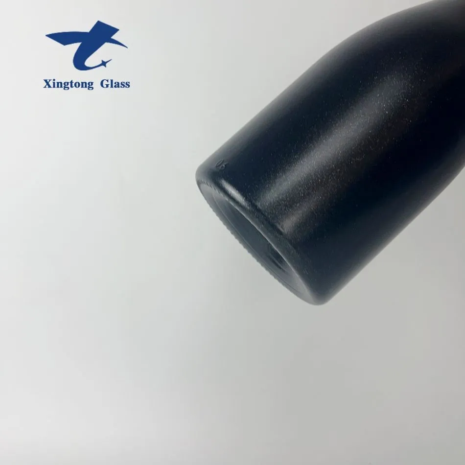 Frosted Black Glass Bottle