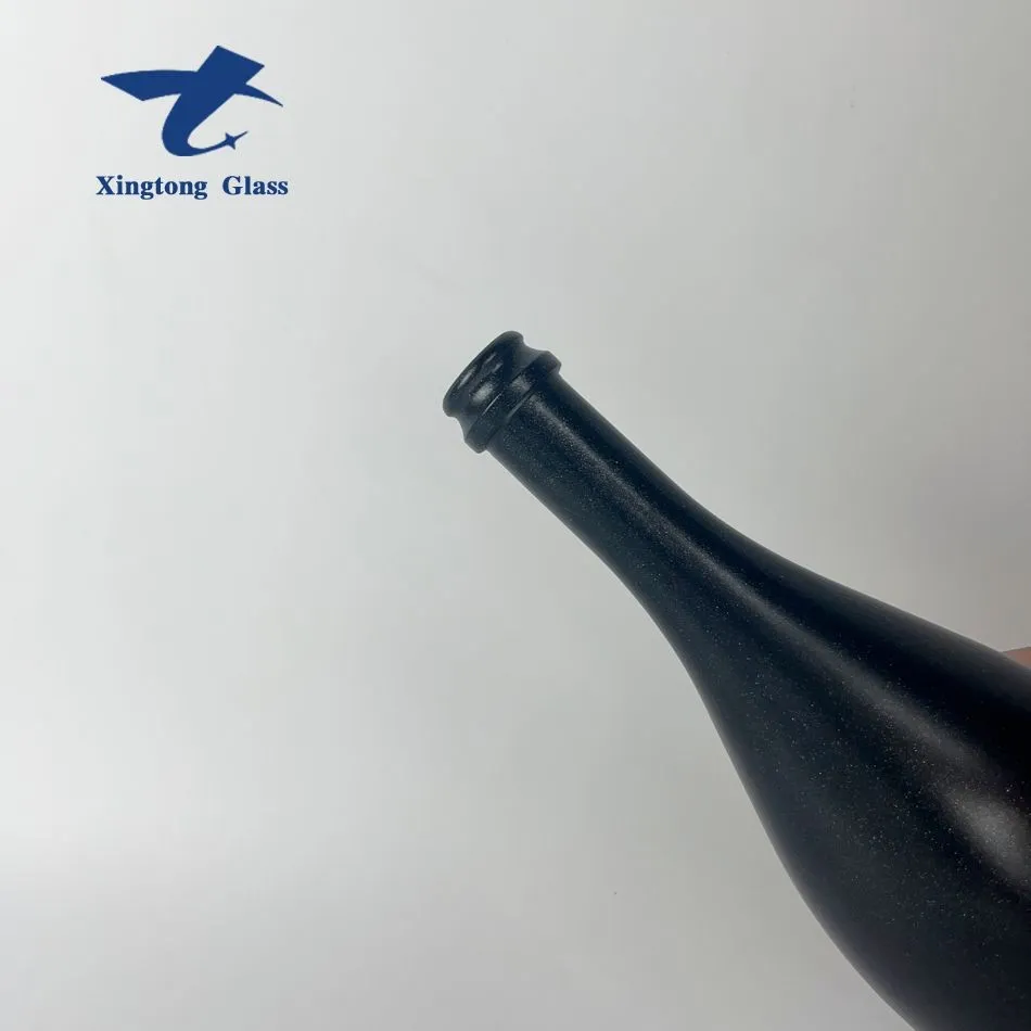 Frosted Black Glass Bottle